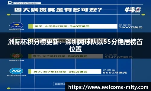 洲际杯积分榜更新：深圳网球队以55分稳居榜首位置